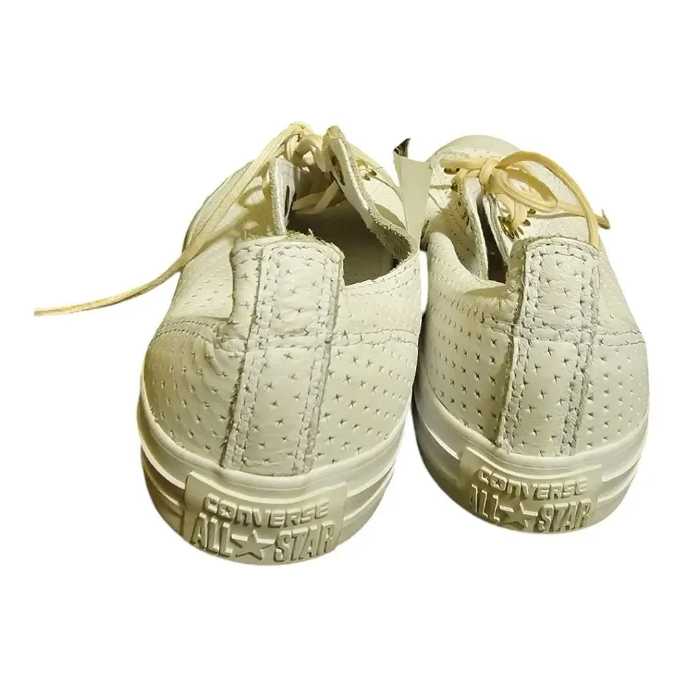 NWT CONVERSE ALL STAR Perforated White Leather Chucks - Size 11‎